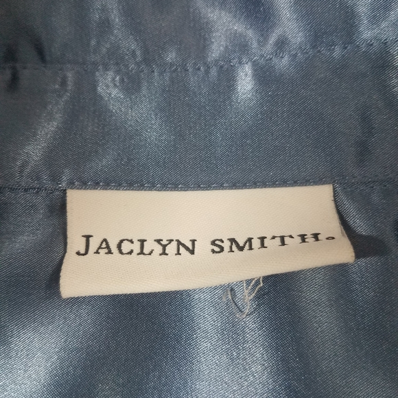 Jaclyn Smith Blue Satin Button Down Blouse - Picture 10 of 12